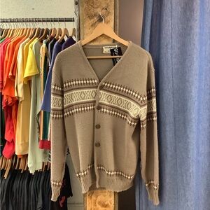 Vintage White Ram Striped Cardigan